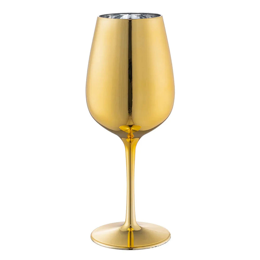 Weinglas Gold Bruchsicher 450ml – Boland Kunststoff Wiederverwendbar - Fasnacht24.ch