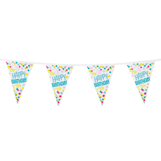 Boland Happy Birthday Wimpelkette – 6m Polyester Flag Garland - Fasnacht24.ch