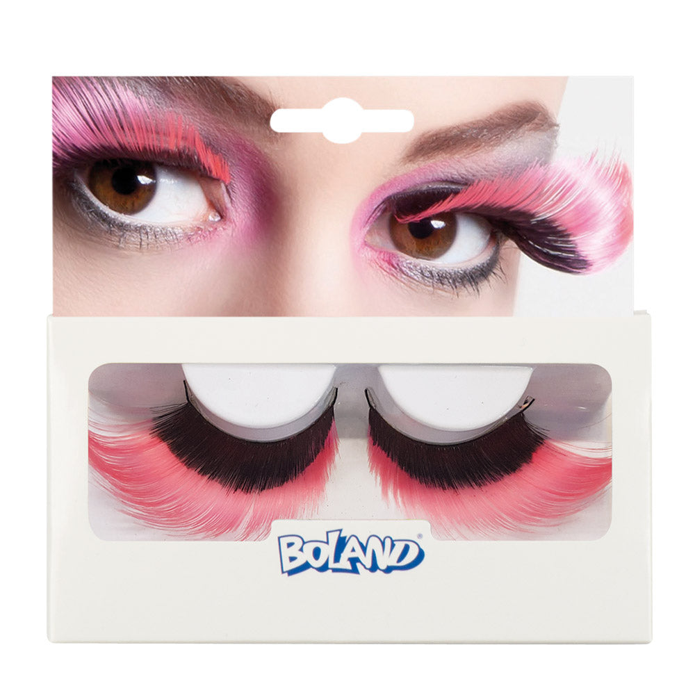 False Eyelashes – Boland Flamboyant Schwarz-Pink Selbstklebend - Fasnacht24.ch