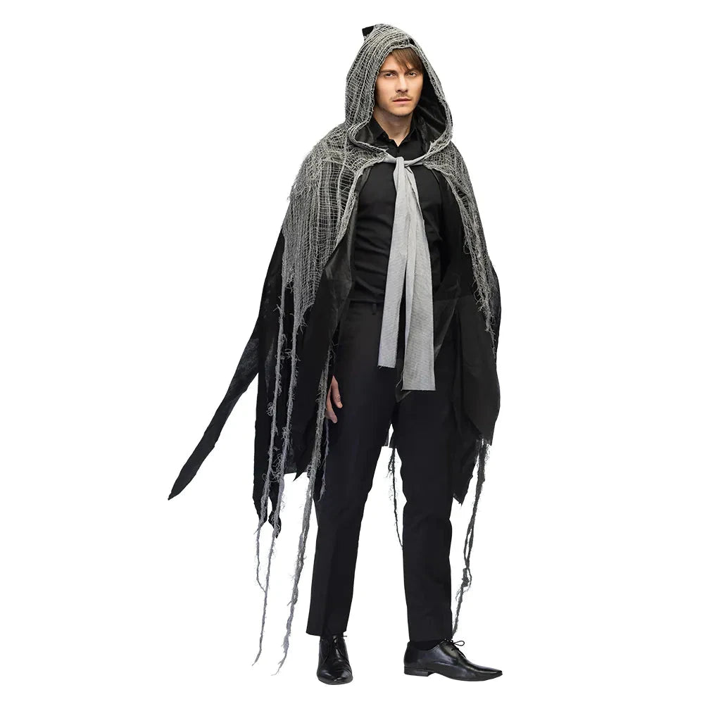 Boland Zerissener Umhang Gloom – Dunkelgrau Flanell Halloween Cosplay - Fasnacht24.ch