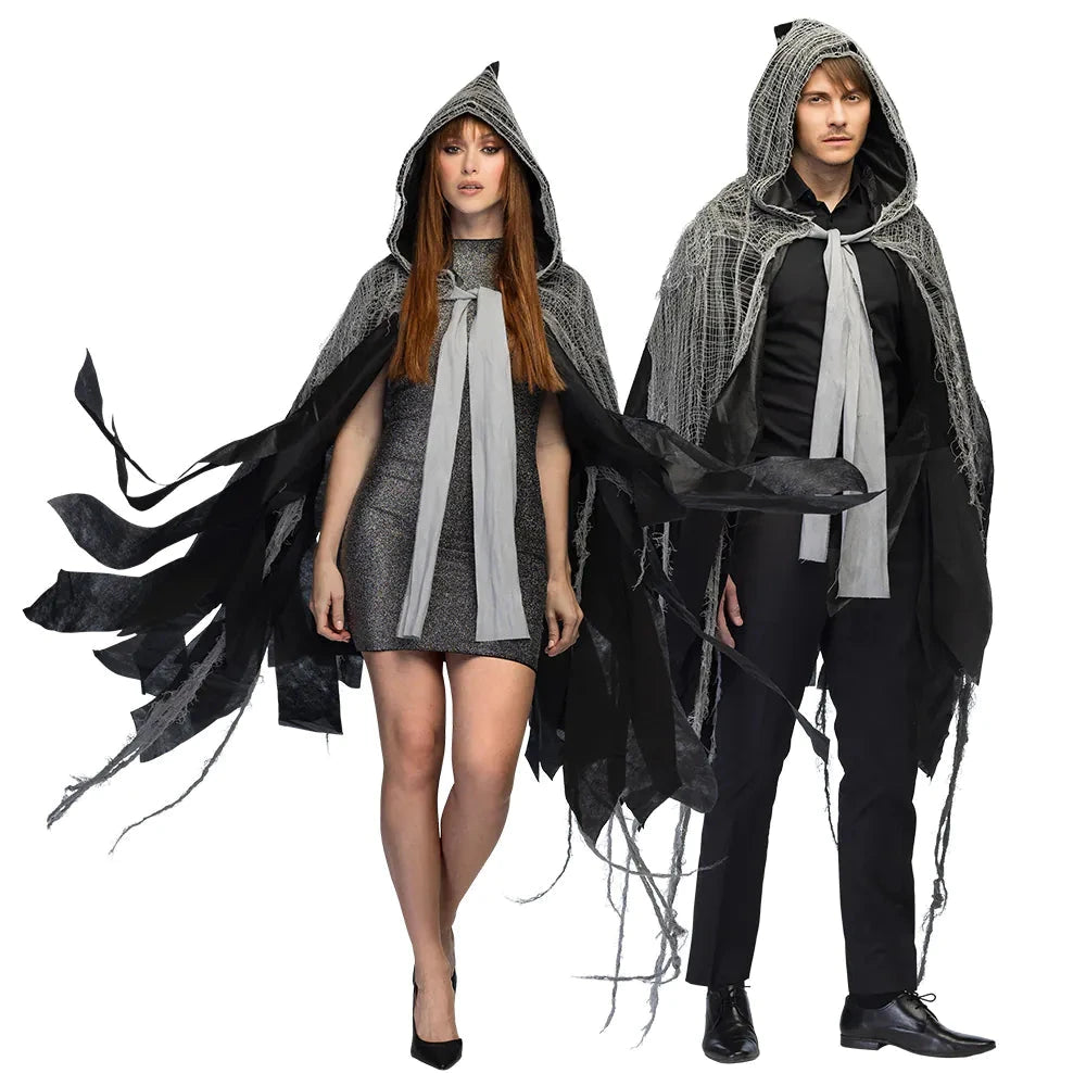 Boland Zerissener Umhang Gloom – Dunkelgrau Flanell Halloween Cosplay - Fasnacht24.ch