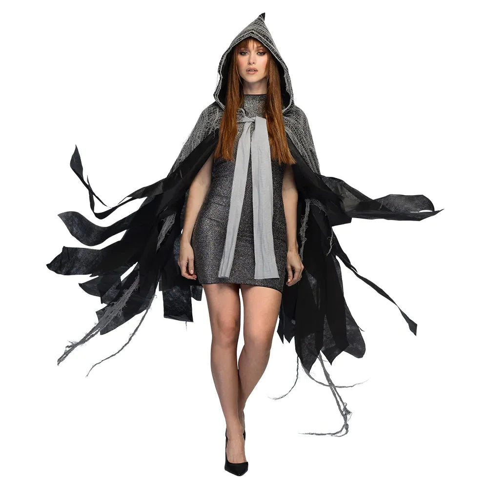 Boland Zerissener Umhang Gloom – Dunkelgrau Flanell Halloween Cosplay - Fasnacht24.ch