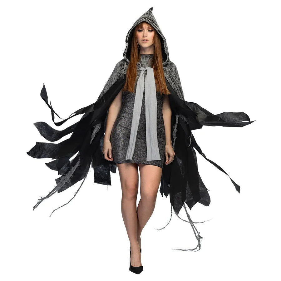 Boland Zerissener Umhang Gloom – Dunkelgrau Flanell Halloween Cosplay - Fasnacht24.ch