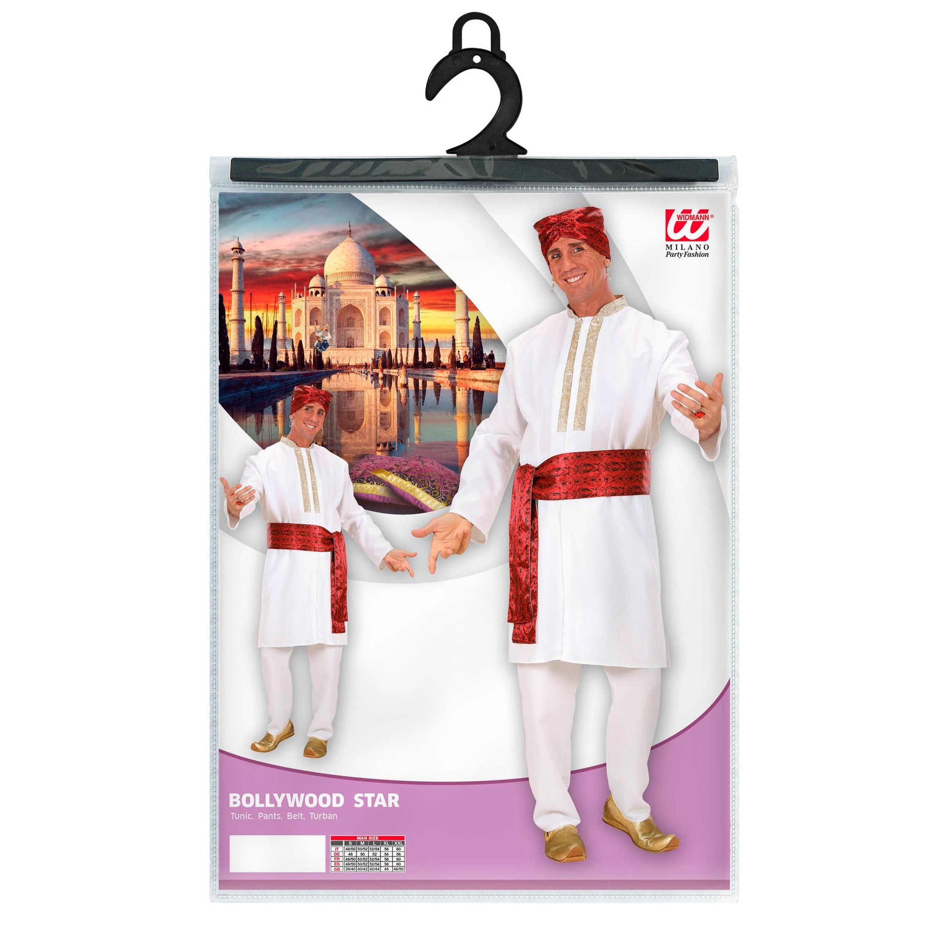 "BOLLYWOOD STAR" (Tunika, Hose, Gürtel, Turban) – Detailansicht