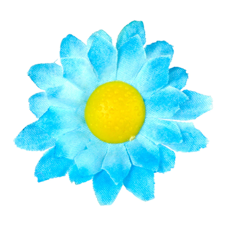 "BOX MIT 20 DEKOBLUMEN - HELLBLAU" zur Dekoration von Tischen, Hüten, Kostümen, Basteln usw – Detailansicht