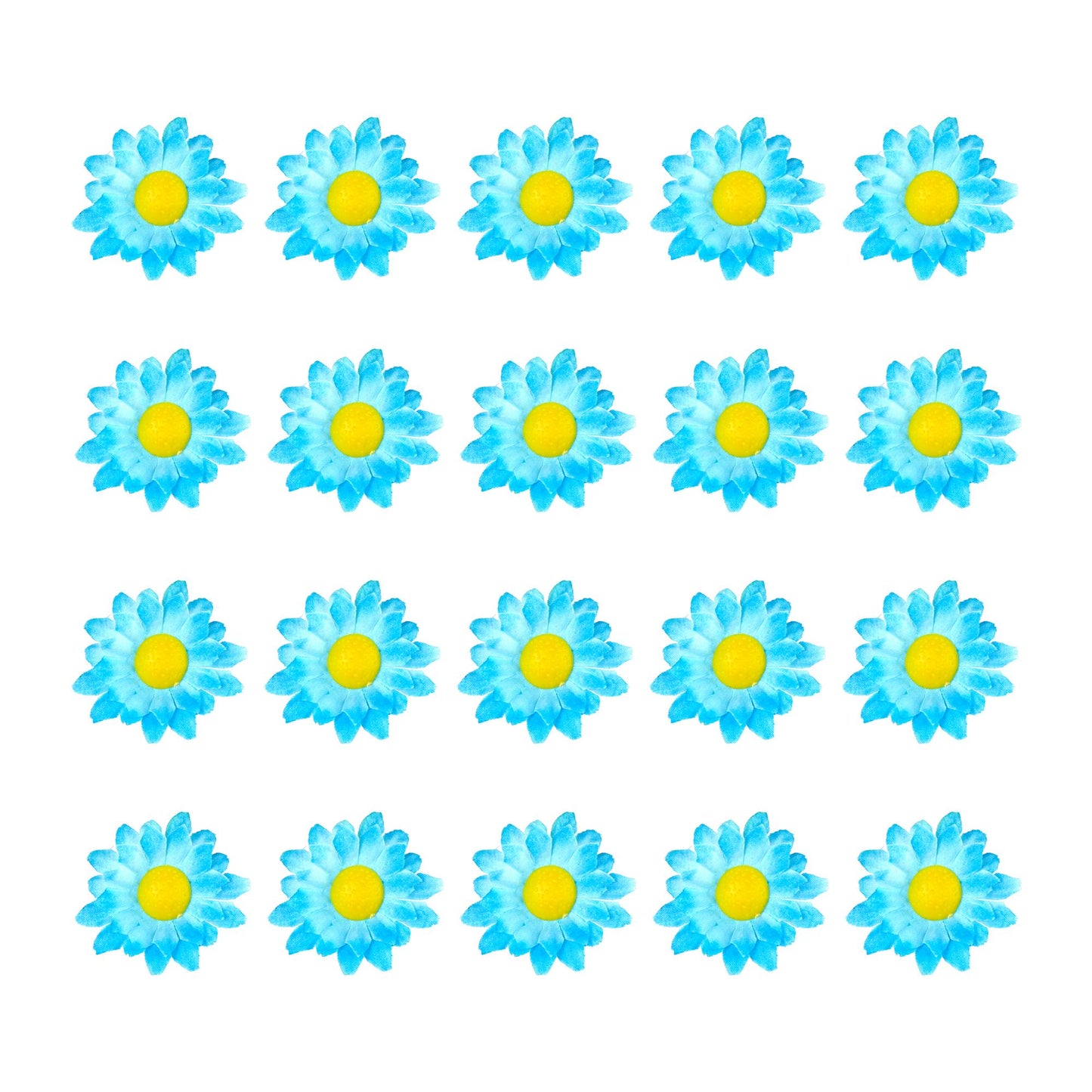"BOX MIT 20 DEKOBLUMEN - HELLBLAU" zur Dekoration von Tischen, Hüten, Kostümen, Basteln usw – Ansicht 3
