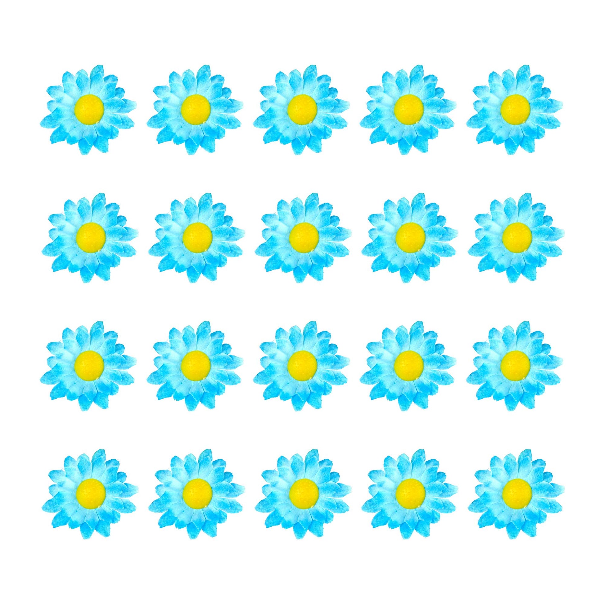 "BOX MIT 20 DEKOBLUMEN - HELLBLAU" zur Dekoration von Tischen, Hüten, Kostümen, Basteln usw – Ansicht 3