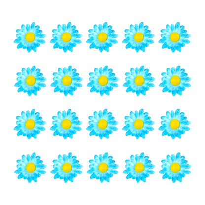 "BOX MIT 20 DEKOBLUMEN - HELLBLAU" zur Dekoration von Tischen, Hüten, Kostümen, Basteln usw – Ansicht 3