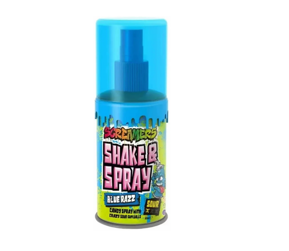 Brain Licker ZED Screamers Shake & Spray Blue Razz Sour 60 ml Saurer Zucker-Spray