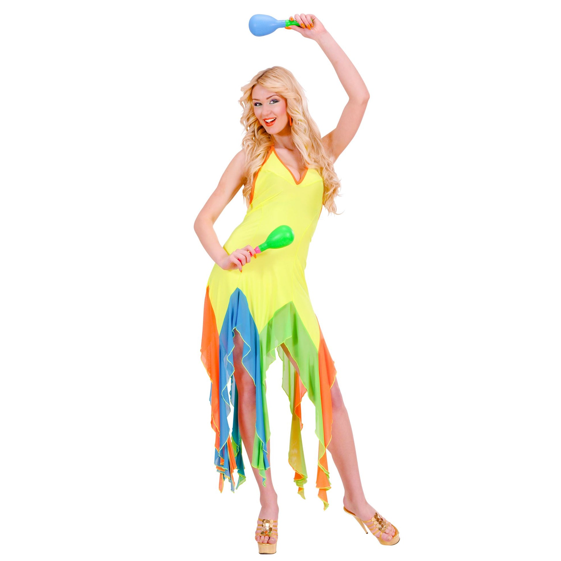 "BRASILEIRA" aus Elasthan (neongelbes Kleid) – Ansicht 3