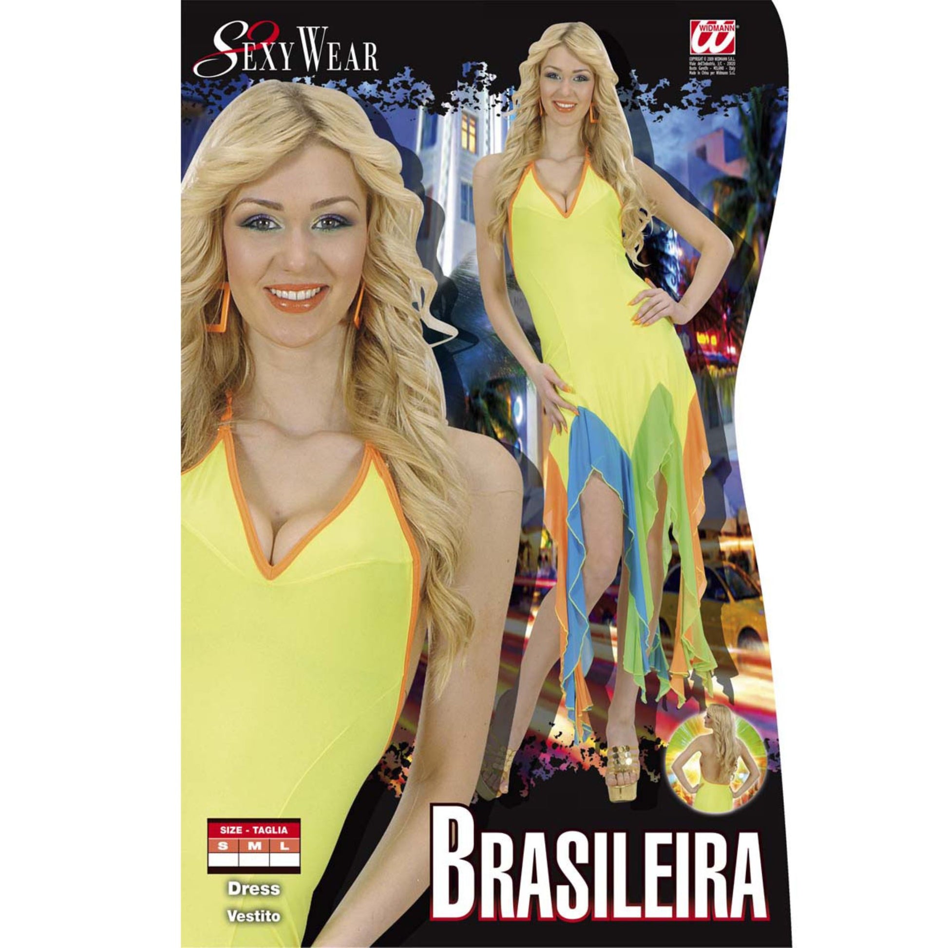 "BRASILEIRA" aus Elasthan (neongelbes Kleid) – Ansicht 5