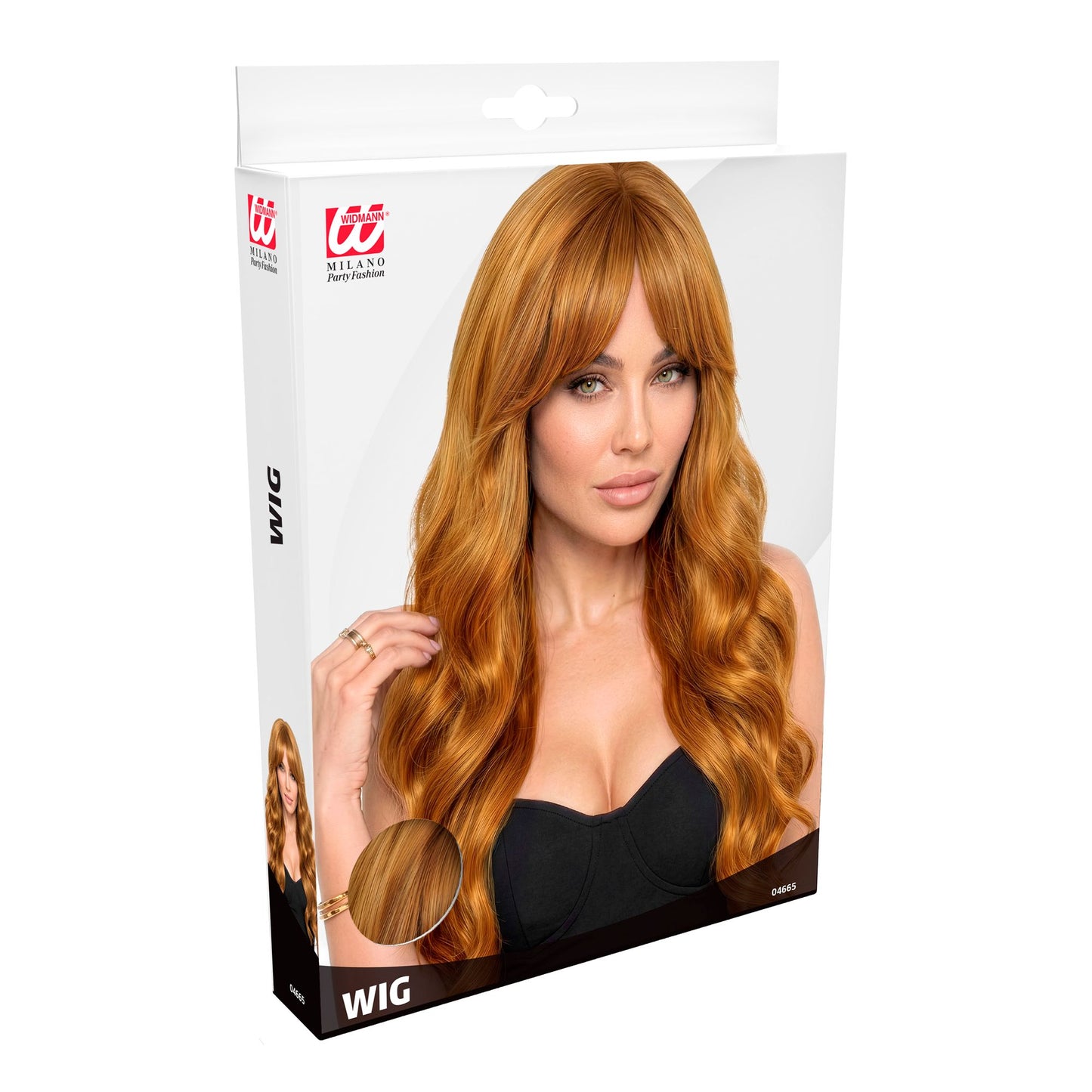 "BRAUNE DIVA PERÜCKE" in Polybag – Detailansicht