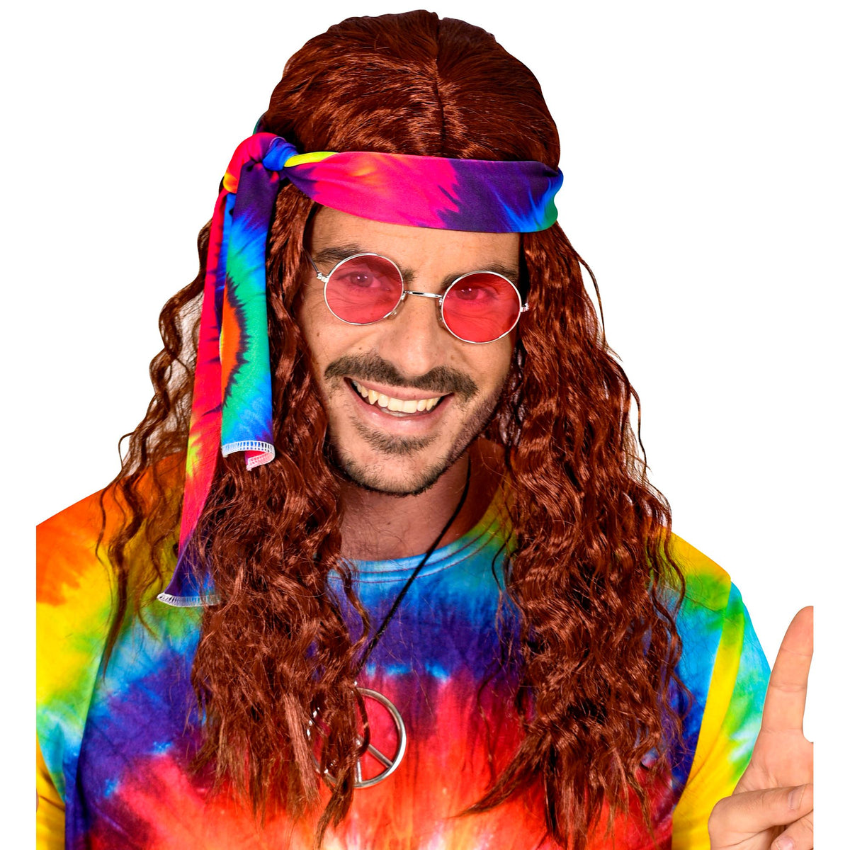 "BRAUNE HIPPIEPERÜCKE MIT BATIK STIRNBAND" in Box – Ansicht 3