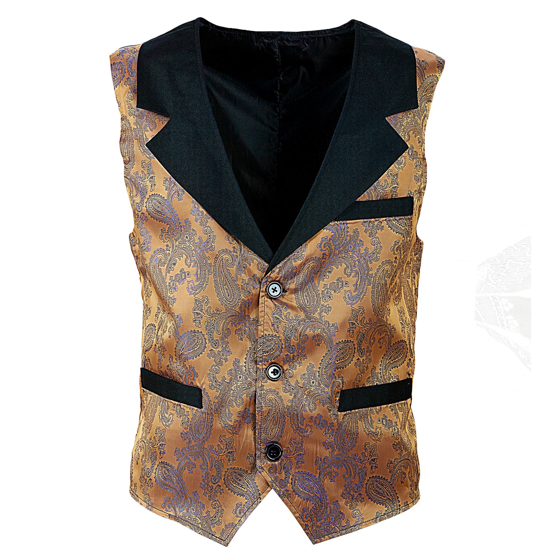 "BRAUNE JACQUARD RETRO WESTE" – Vorderansicht