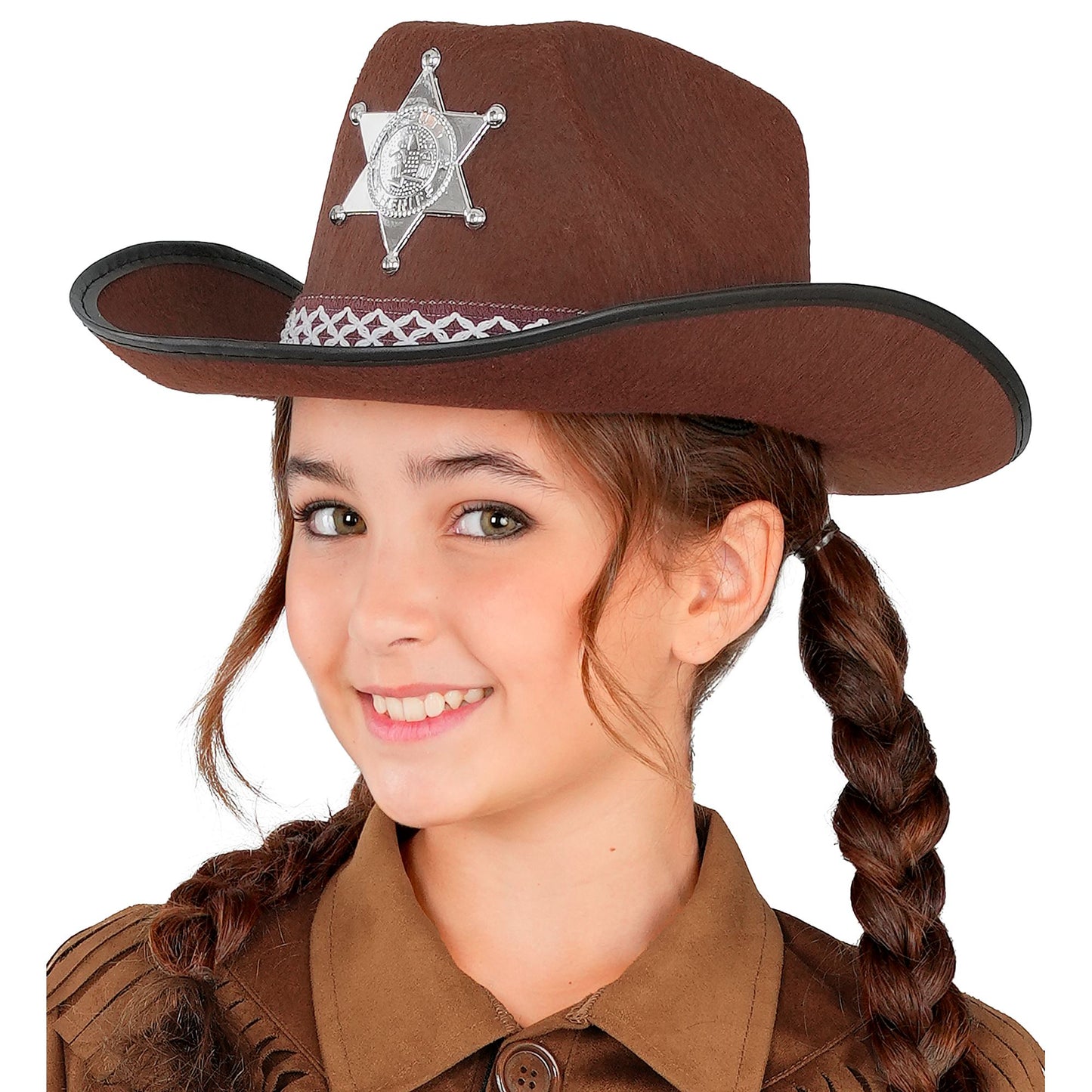 "BRAUNER COWBOYHUT MIT SHERIFFSTERN" Kindergröße – Ansicht 3