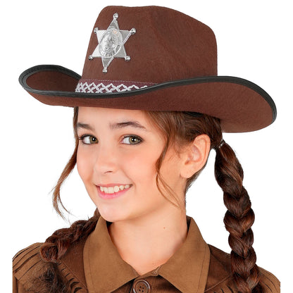 "BRAUNER COWBOYHUT MIT SHERIFFSTERN" Kindergröße – Ansicht 3