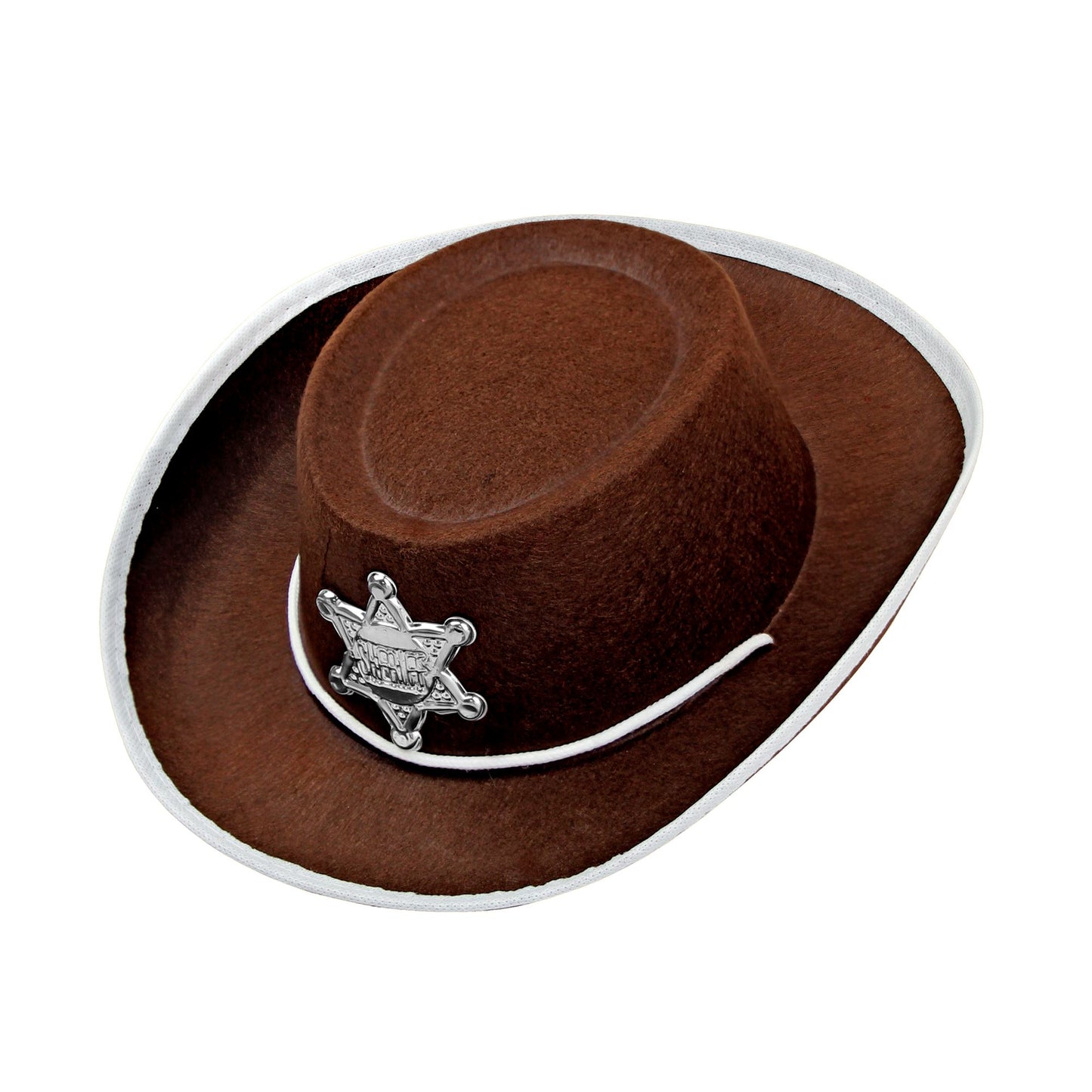"BRAUNER COWBOYHUT MIT SHERIFFSTERN" Kindergröße – Vorderansicht