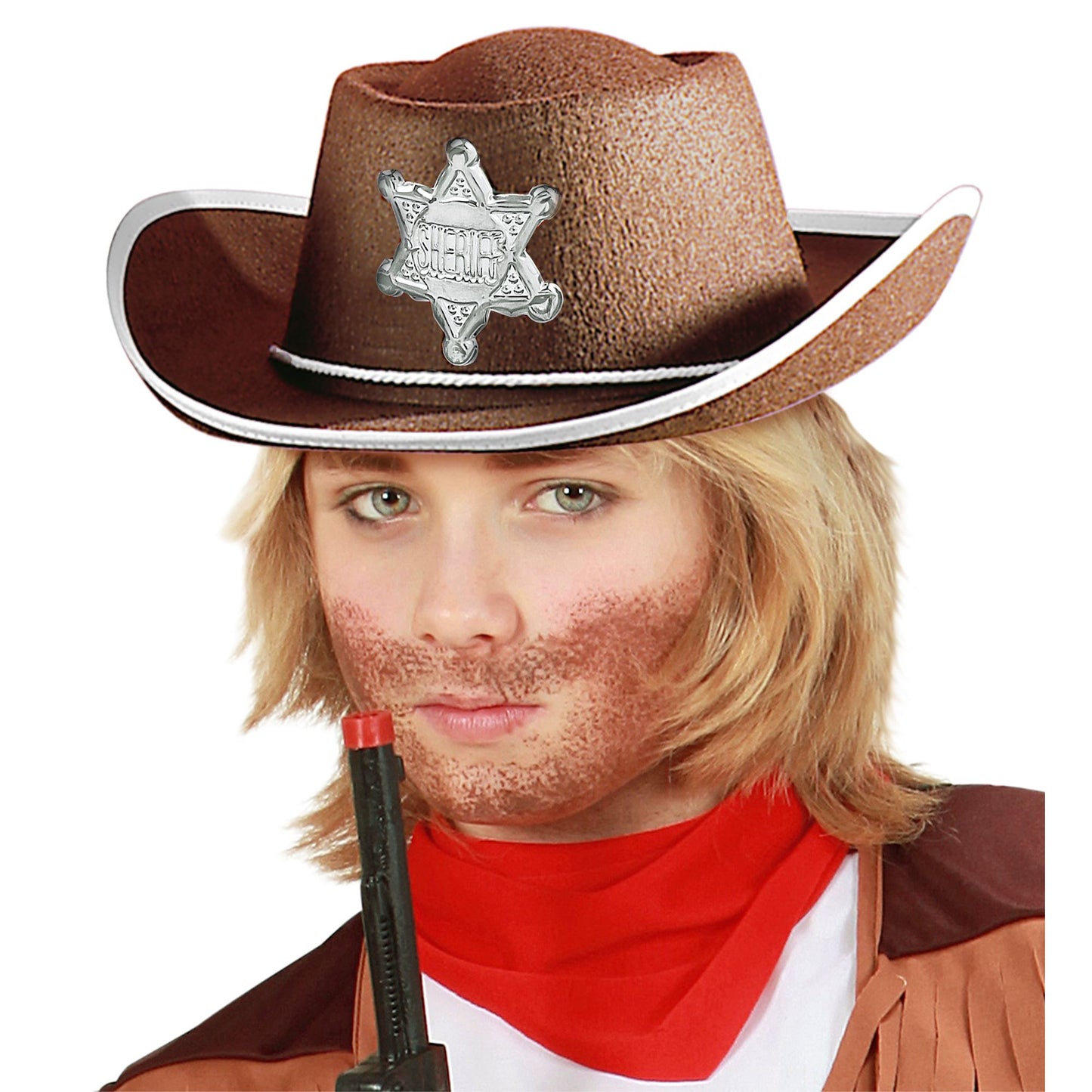 "BRAUNER COWBOYHUT MIT SHERIFFSTERN" Kindergröße – Ansicht 3
