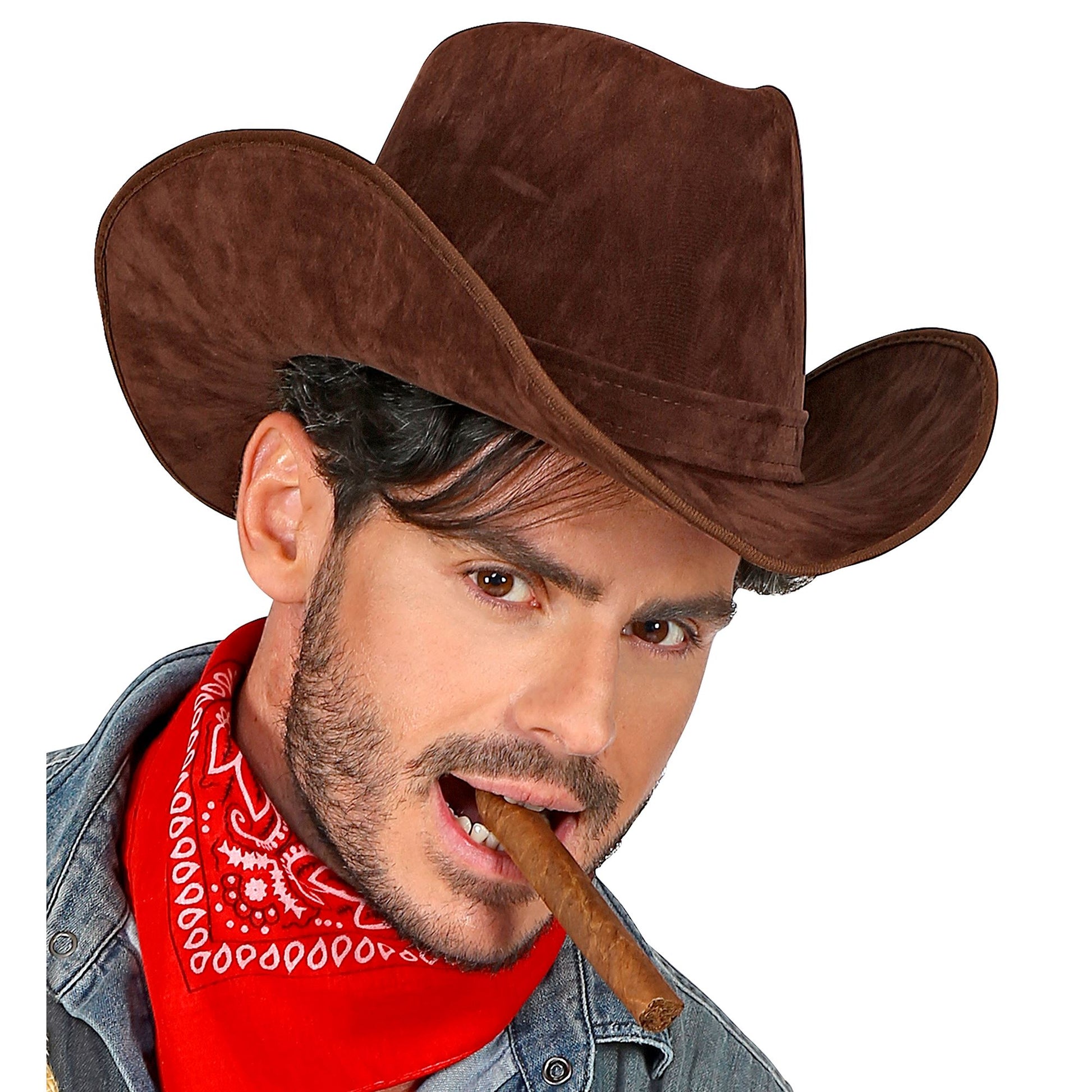 "BRAUNER COWBOYHUT" Wildlederoptik – Detailansicht