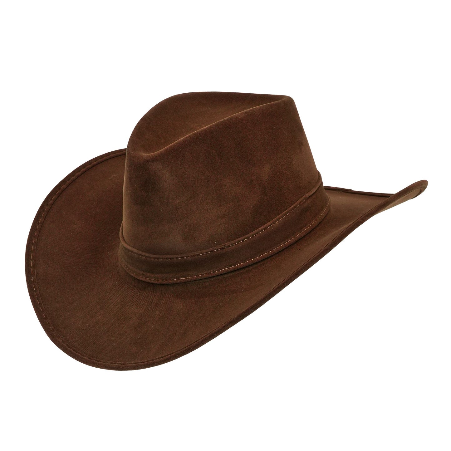 "BRAUNER COWBOYHUT" Wildlederoptik – Vorderansicht