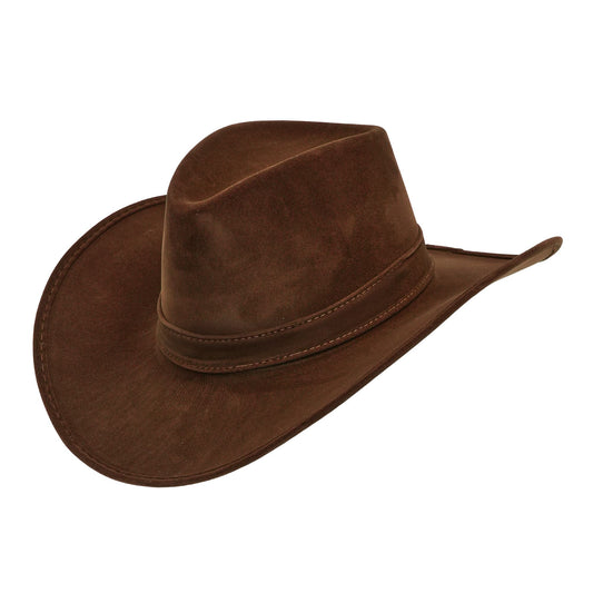 "BRAUNER COWBOYHUT" Wildlederoptik – Vorderansicht