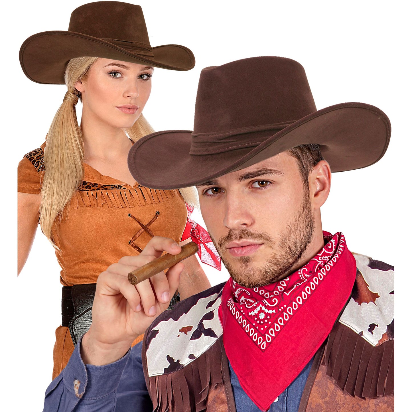 "BRAUNER COWBOYHUT" Wildlederoptik – Ansicht 3