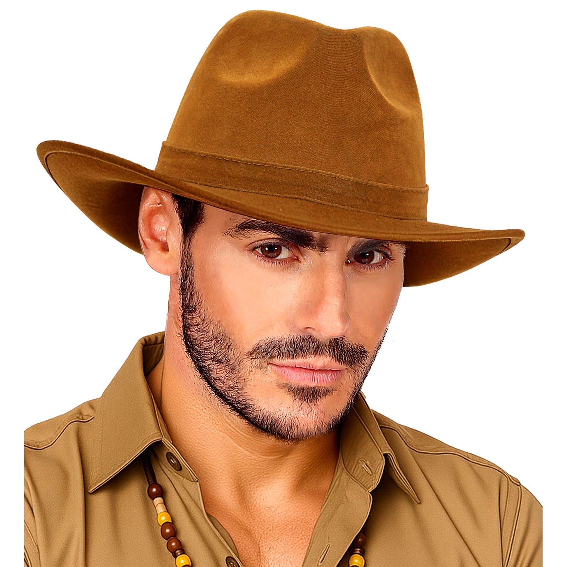 "BRAUNER VINTAGE FEDORAHUT IN WILDLEDEROPTIK" – Ansicht 4