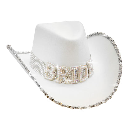 "BRAUT COWGIRL HUT MIT PERLENDEKO" – Vorderansicht