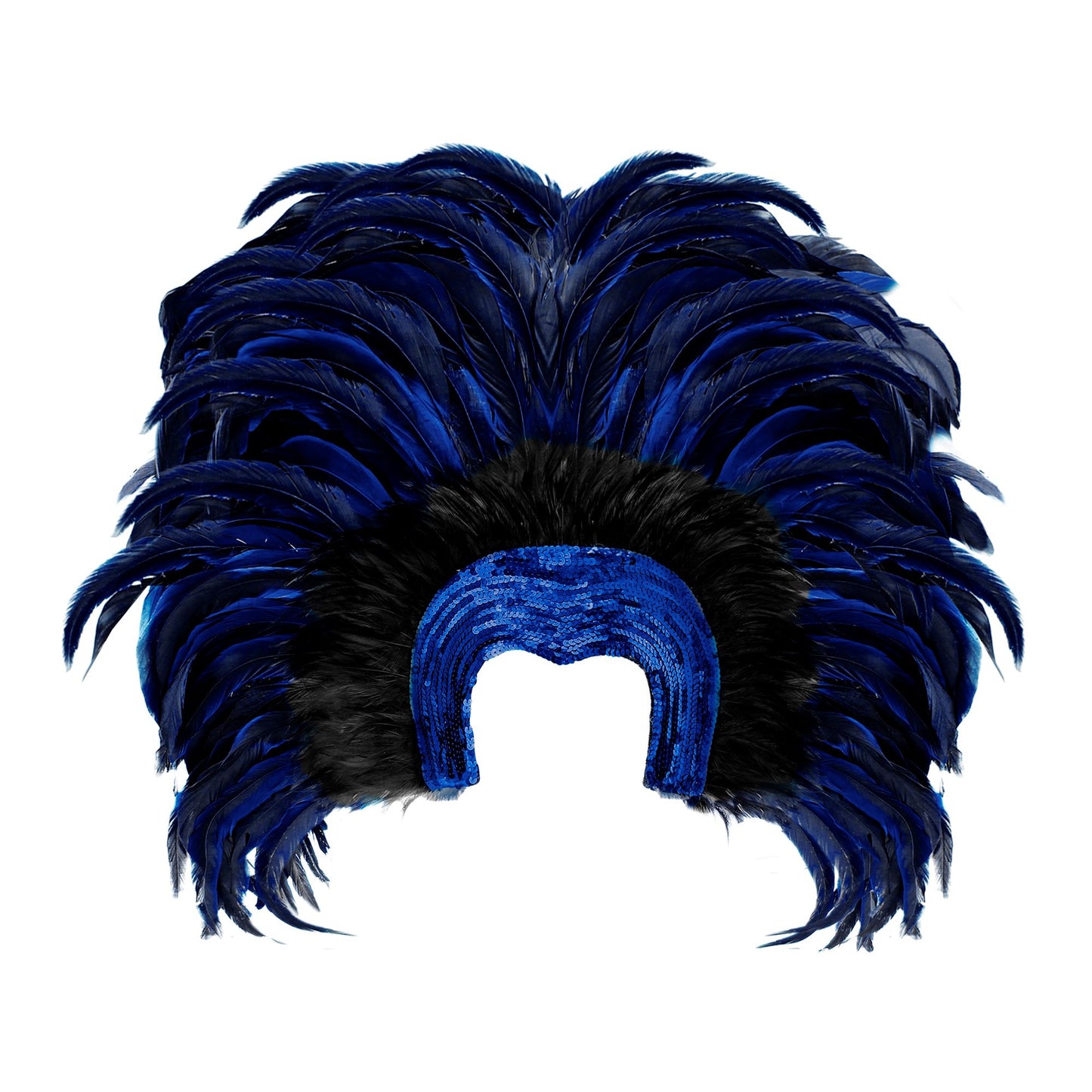 "BRAZIL FEDERKOPFSCHMUCK" - blau – Vorderansicht