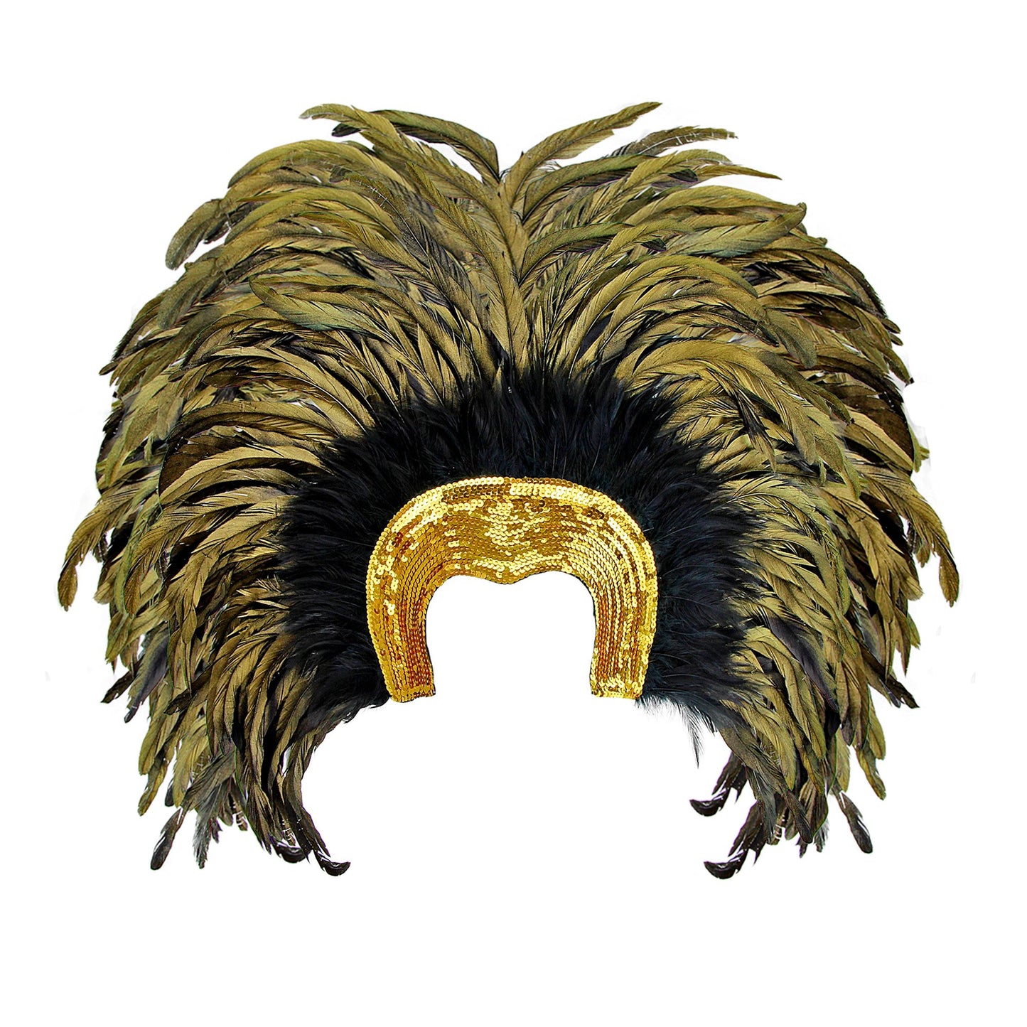 "BRAZIL FEDERKOPFSCHMUCK" - gold – Vorderansicht