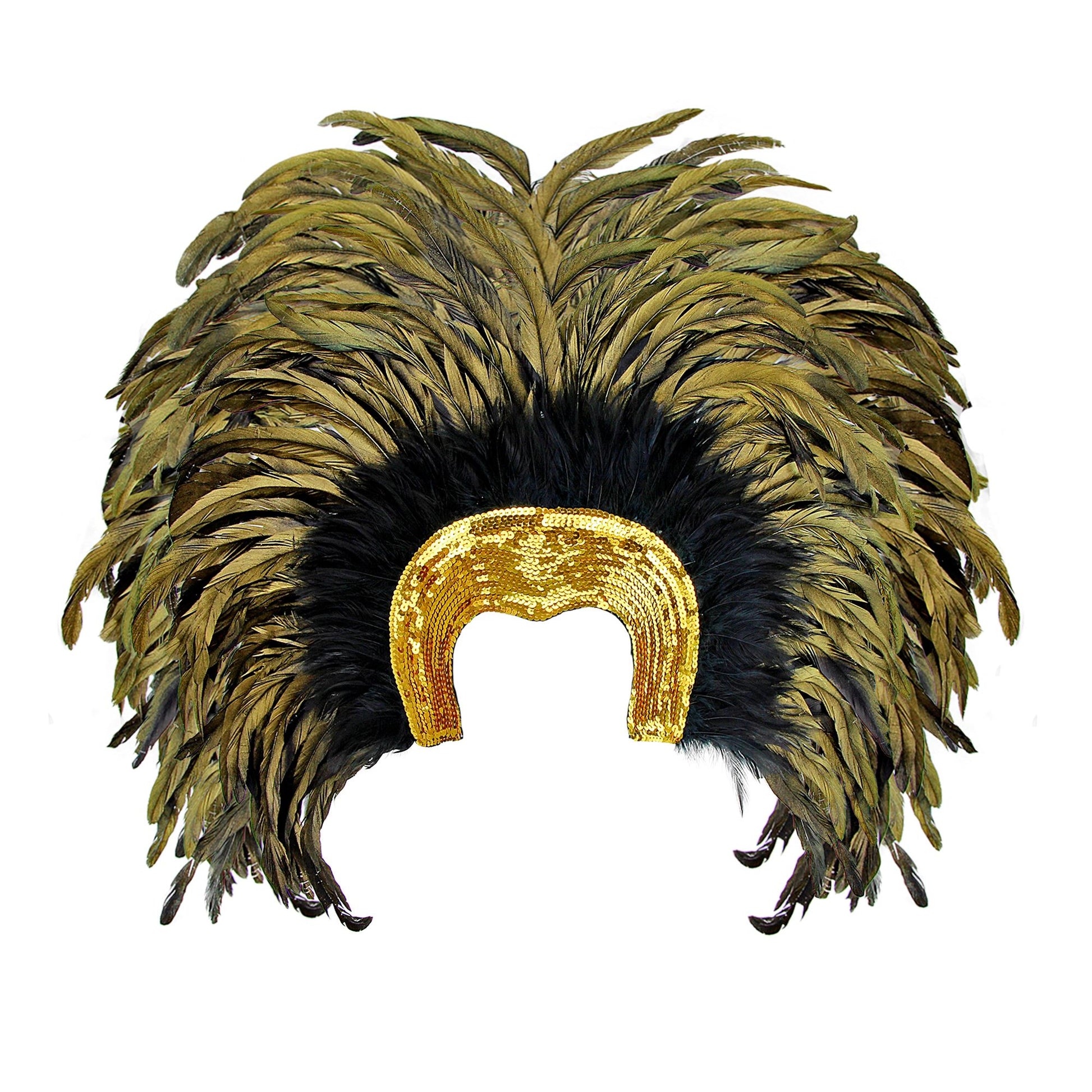 "BRAZIL FEDERKOPFSCHMUCK" - gold – Vorderansicht