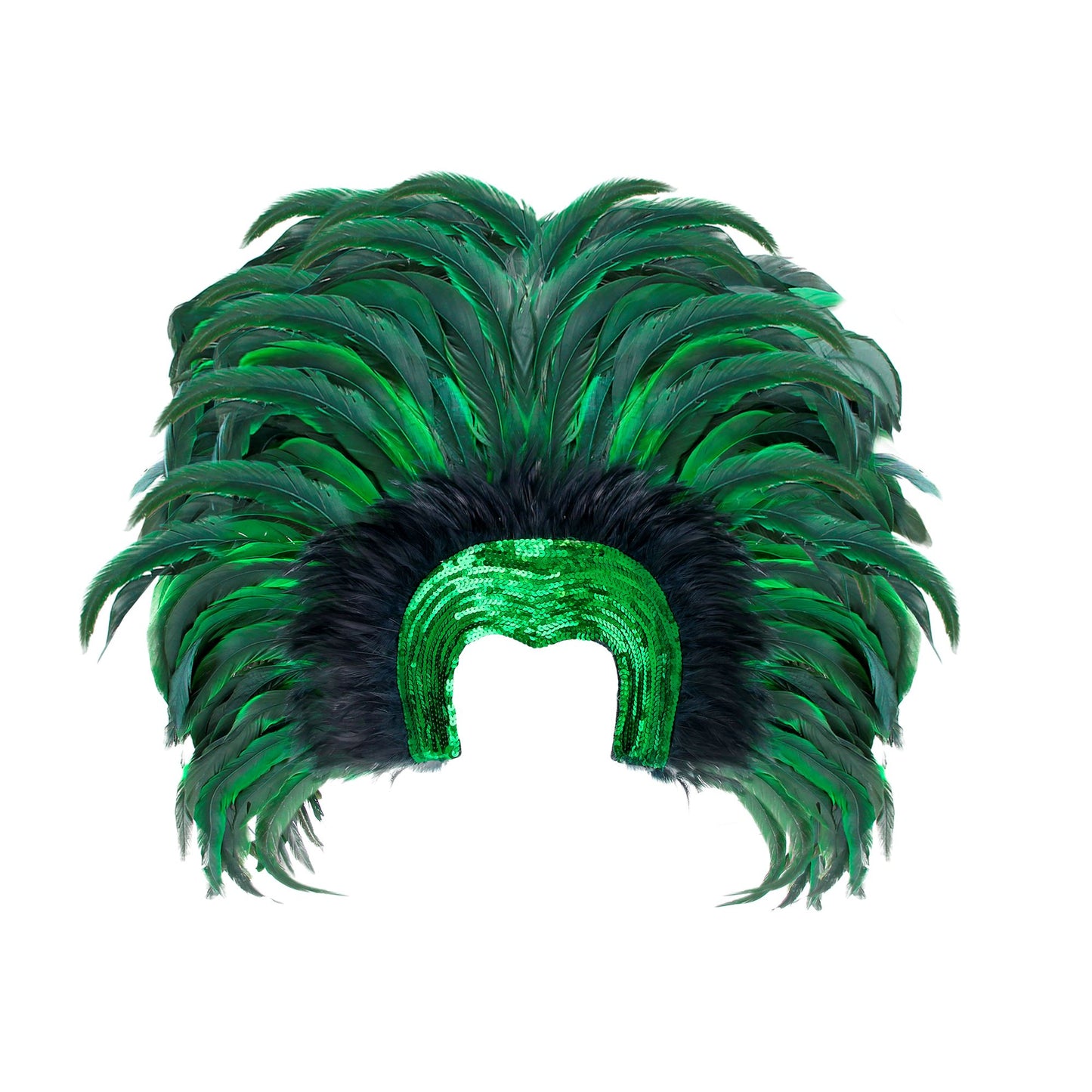 "BRAZIL FEDERKOPFSCHMUCK" - grün – Vorderansicht