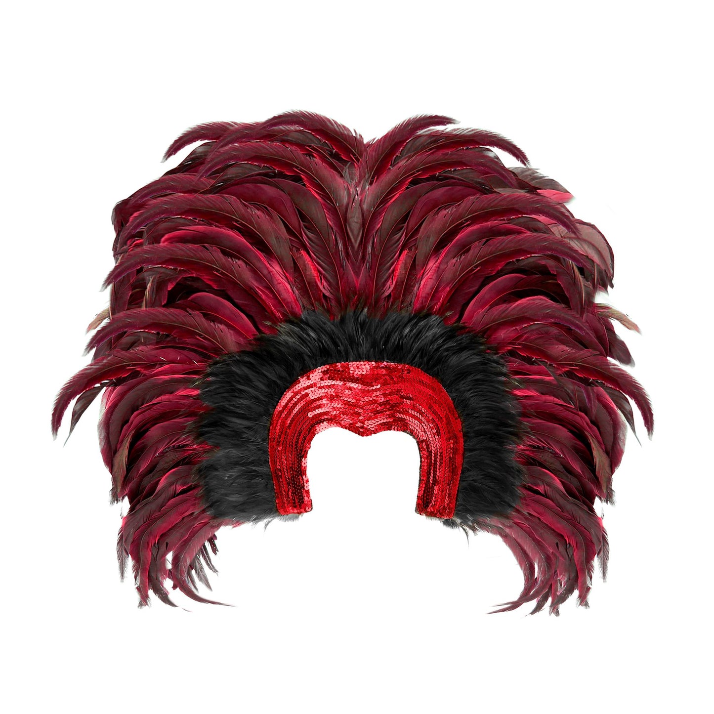 "BRAZIL FEDERKOPFSCHMUCK" - rot – Vorderansicht