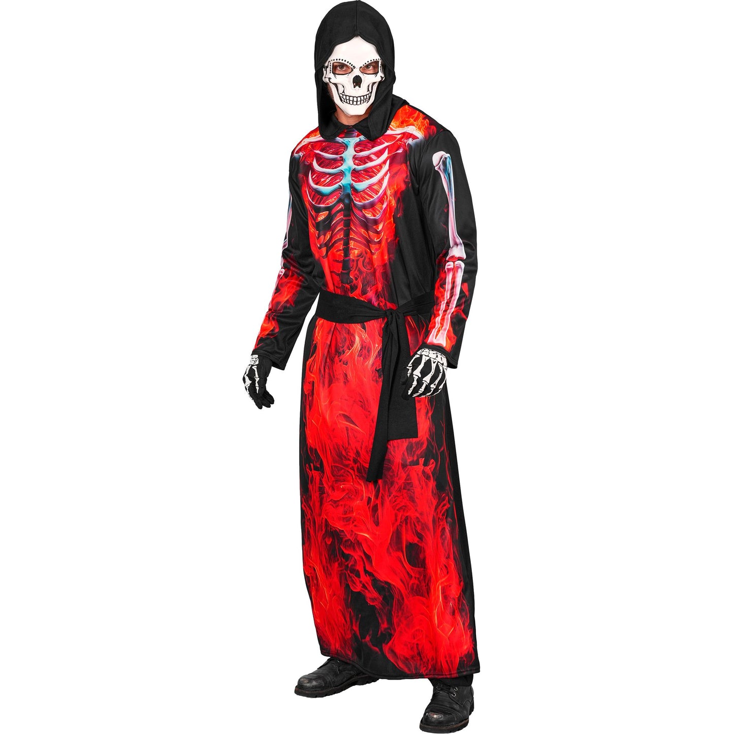 "BRENNENDER SENSEMANN" (Robe mit Kapuze, Maske, Gürtel) – Ansicht 3