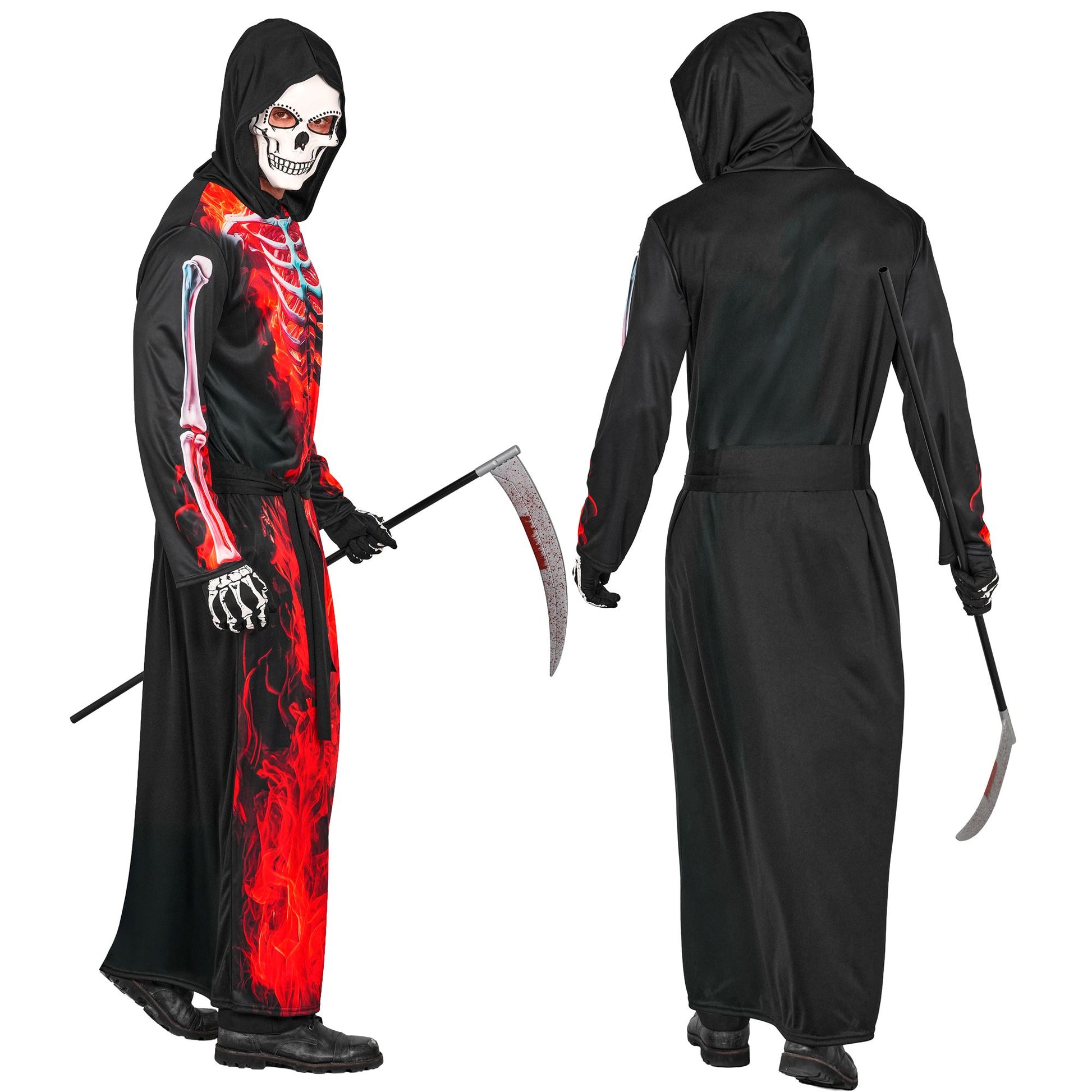"BRENNENDER SENSEMANN" (Robe mit Kapuze, Maske, Gürtel) – Ansicht 5