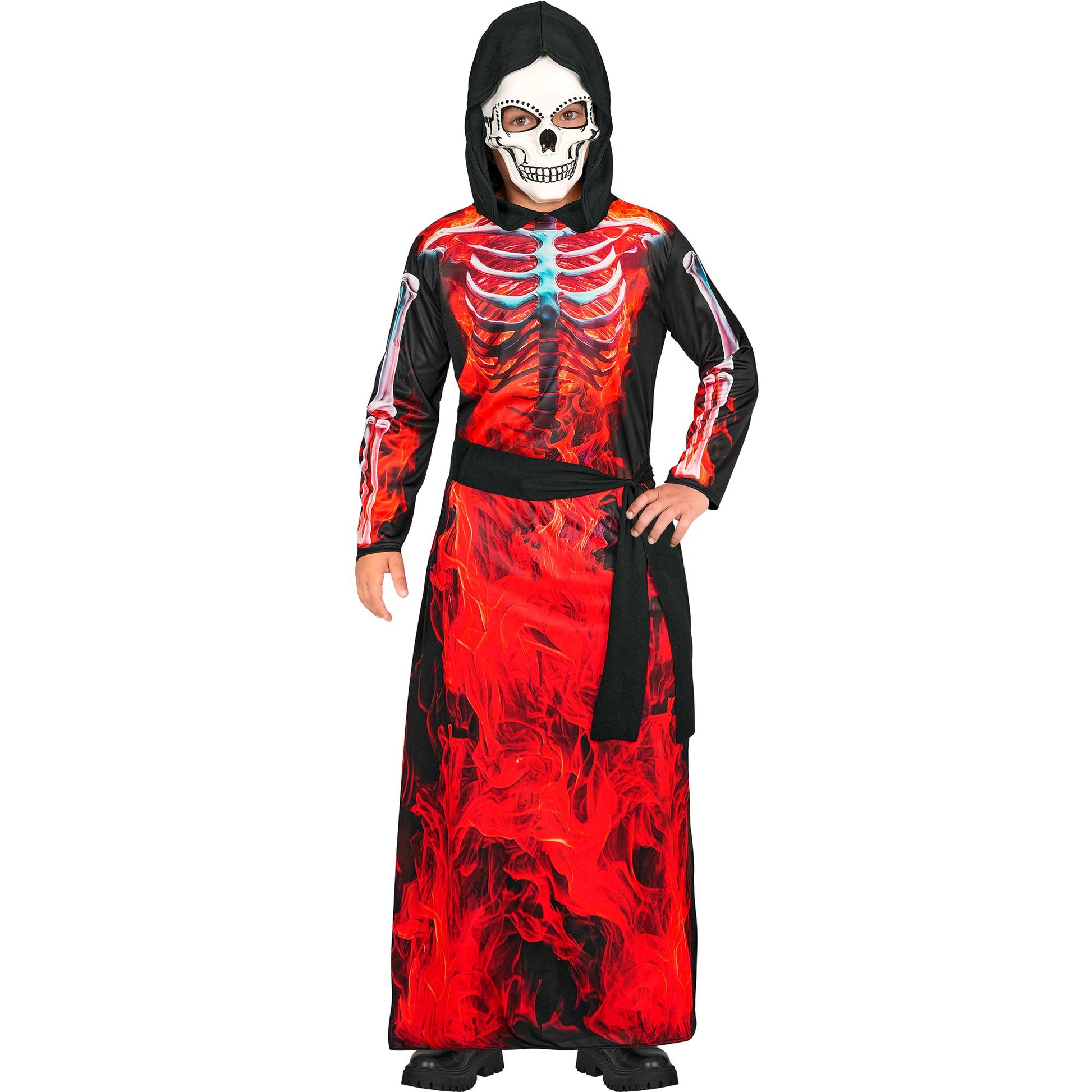 "BRENNENDER SENSEMANN" (Robe mit Kapuze, Maske, Gürtel) – Ansicht 3