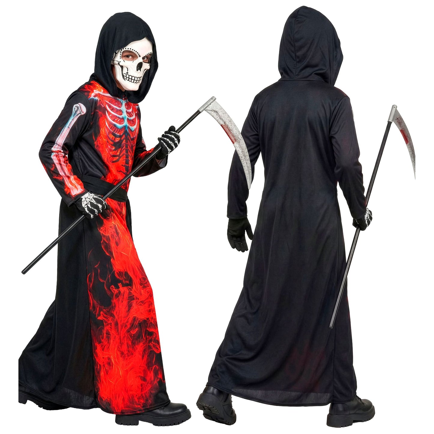 "BRENNENDER SENSEMANN" (Robe mit Kapuze, Maske, Gürtel) – Ansicht 4
