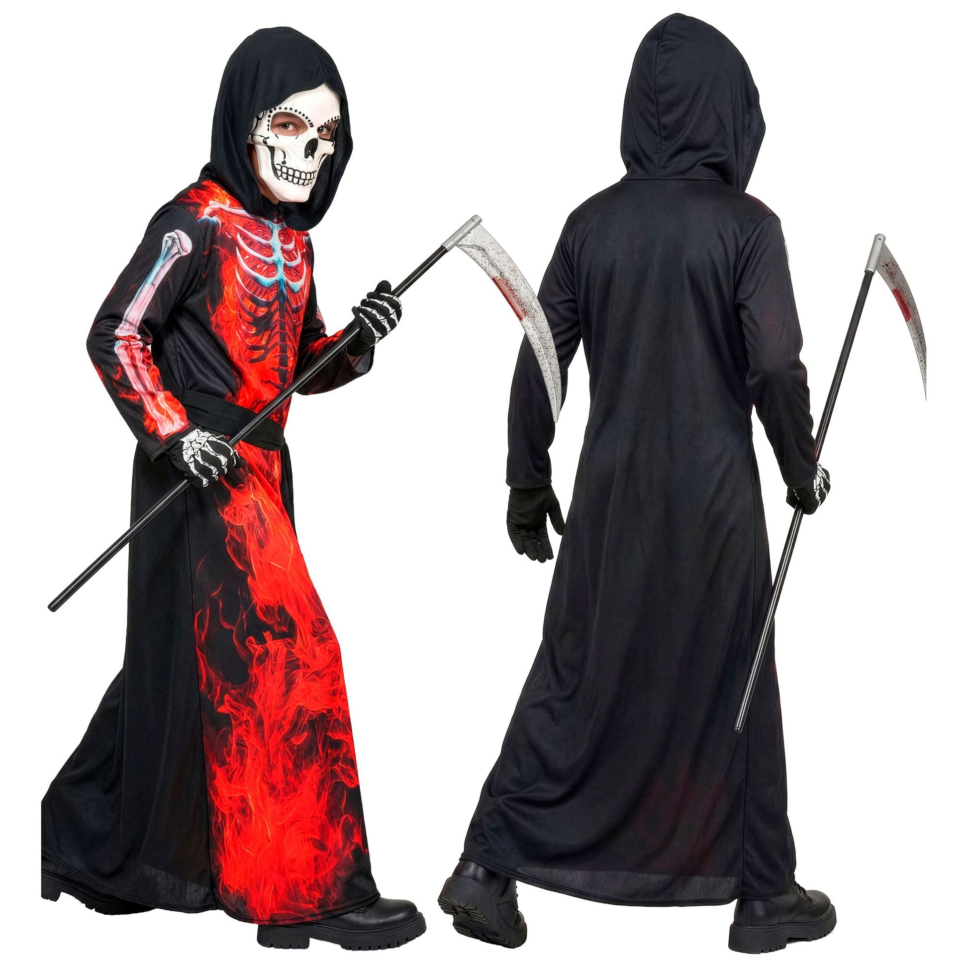 "BRENNENDER SENSEMANN" (Robe mit Kapuze, Maske, Gürtel) – Ansicht 4