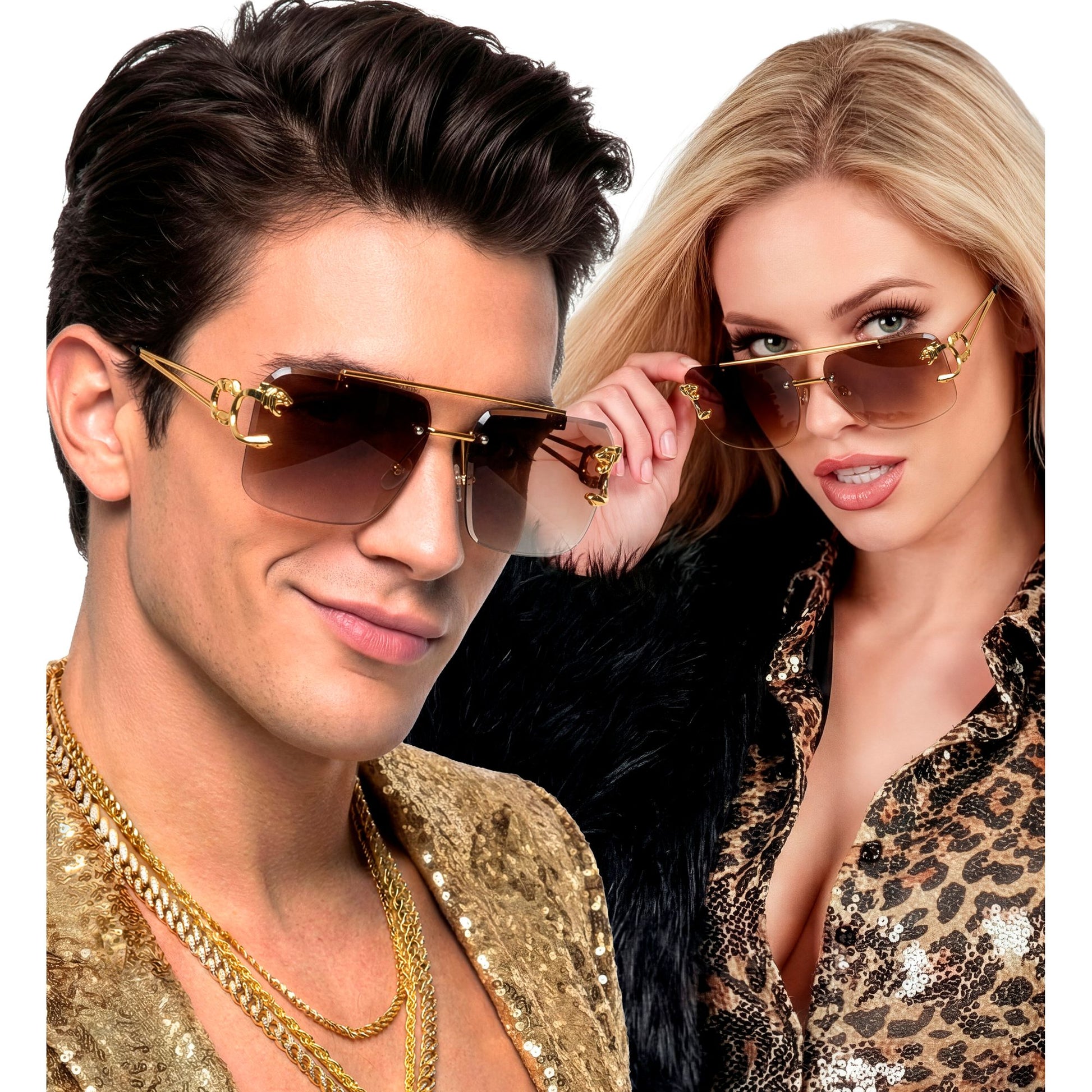 "BRILLE ANIMALIER GOLDEN MIT BRAUNEN GLÄSERN" – Ansicht 3