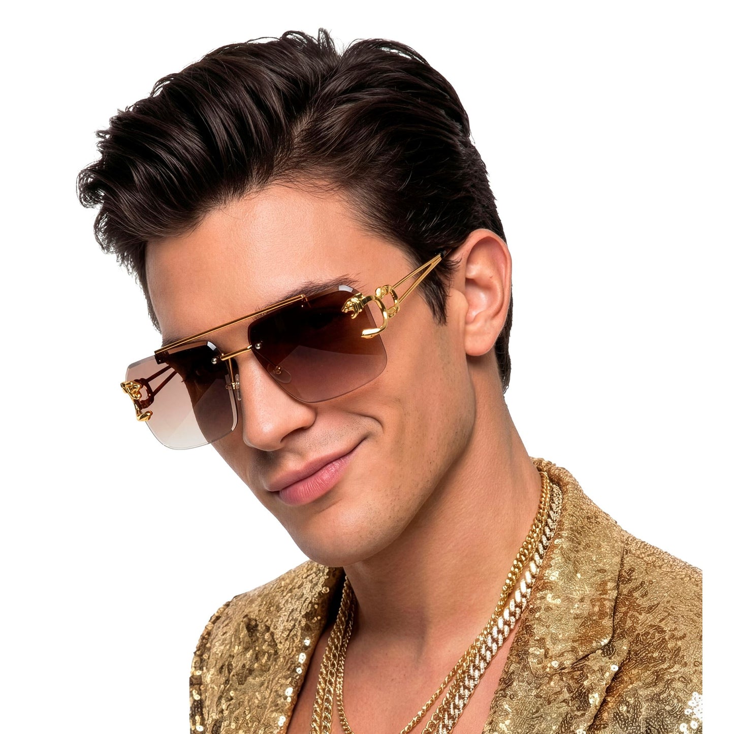 "BRILLE ANIMALIER GOLDEN MIT BRAUNEN GLÄSERN" – Ansicht 4