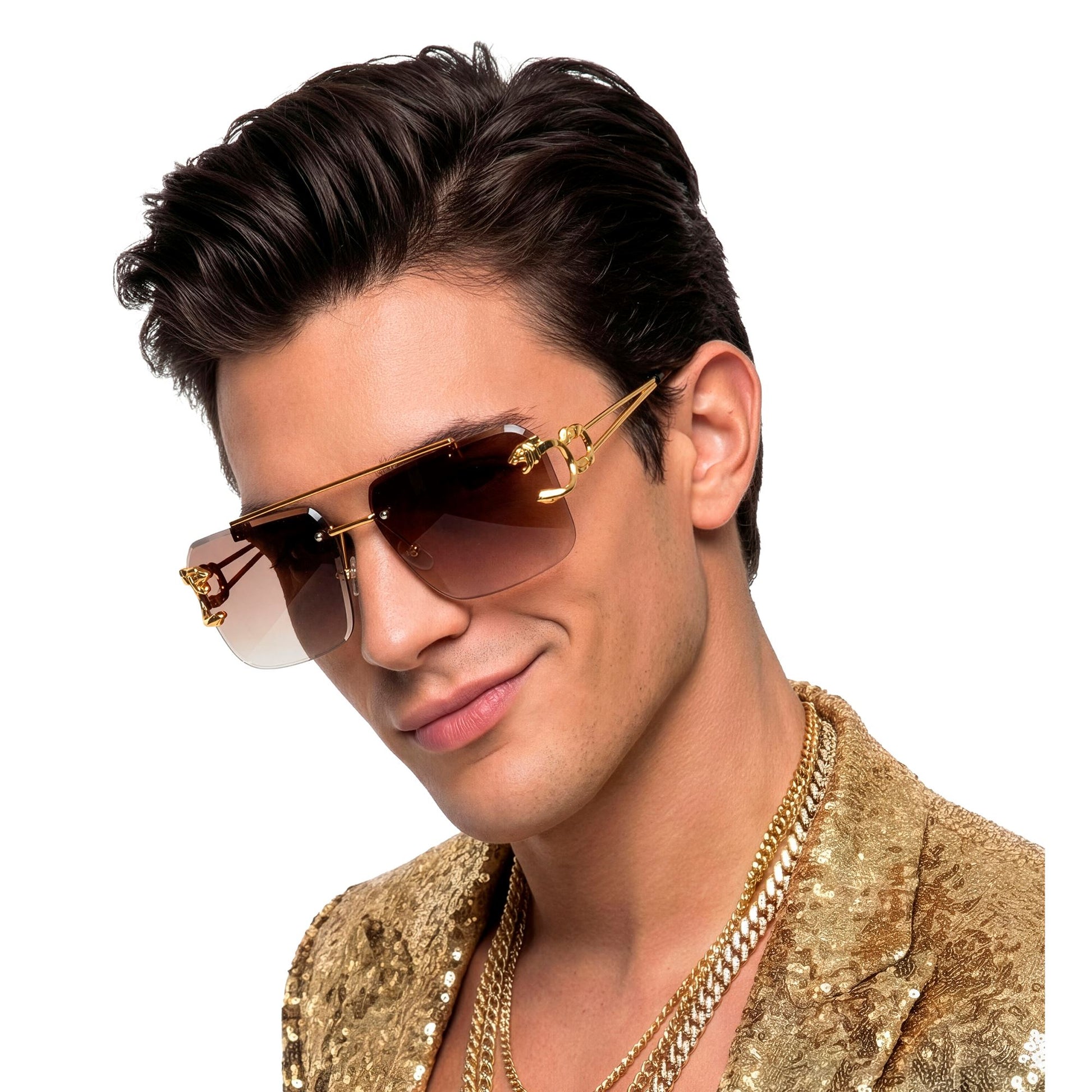 "BRILLE ANIMALIER GOLDEN MIT BRAUNEN GLÄSERN" – Ansicht 4