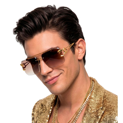 "BRILLE ANIMALIER GOLDEN MIT BRAUNEN GLÄSERN" – Ansicht 4