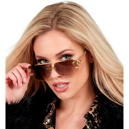"BRILLE ANIMALIER GOLDEN MIT BRAUNEN GLÄSERN" – Ansicht 5