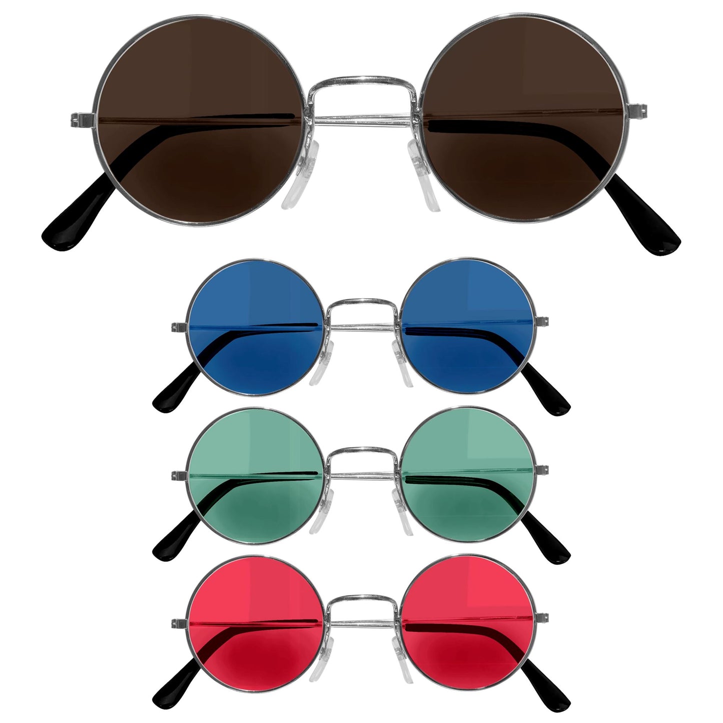 "BRILLE CHARAKTERIAL" in 4 Farben sort.: 3 braun, 3 blau, 3 grün, 3 rot – Vorderansicht