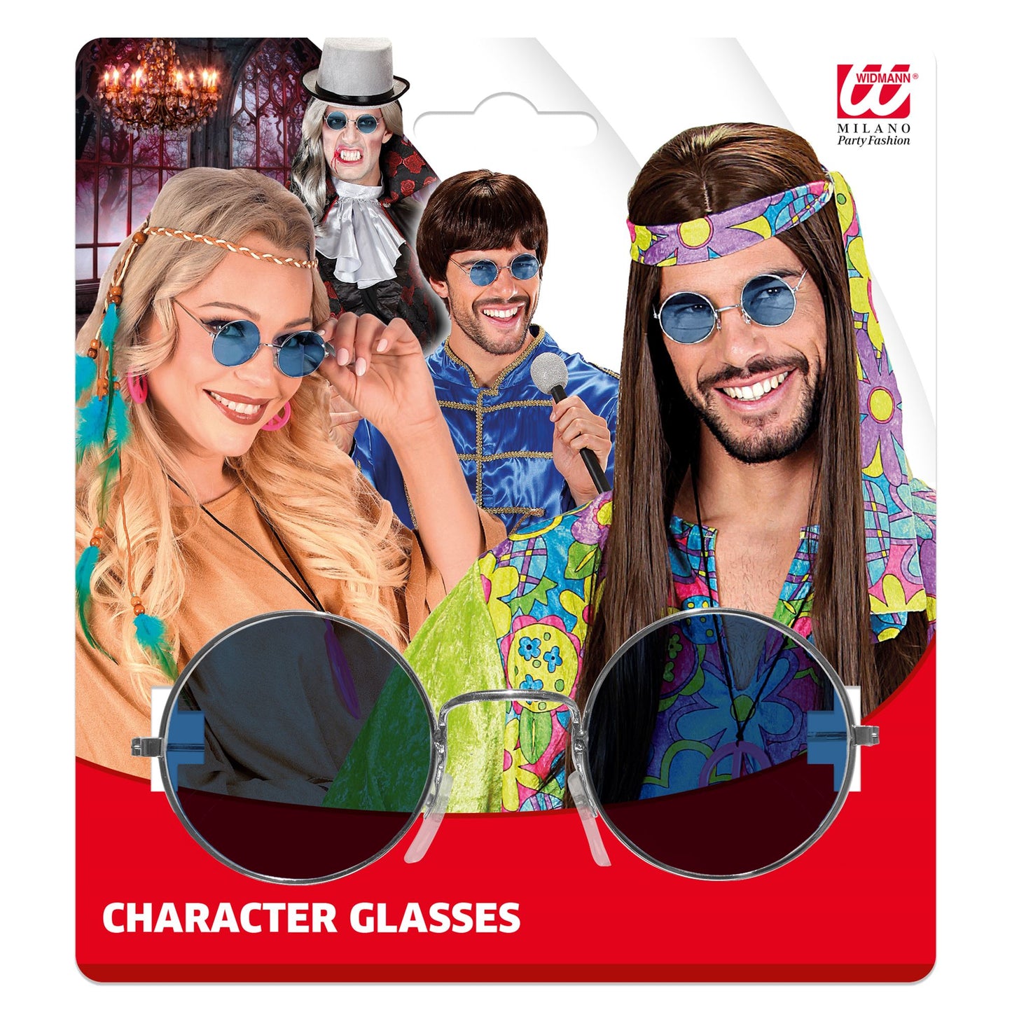 "BRILLE CHARAKTERIAL MIT BLAUEN GLÄSERN" – Detailansicht
