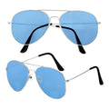 Widmann Runde Blaue Brille mit Silbernem Metallgestell – Produktansicht