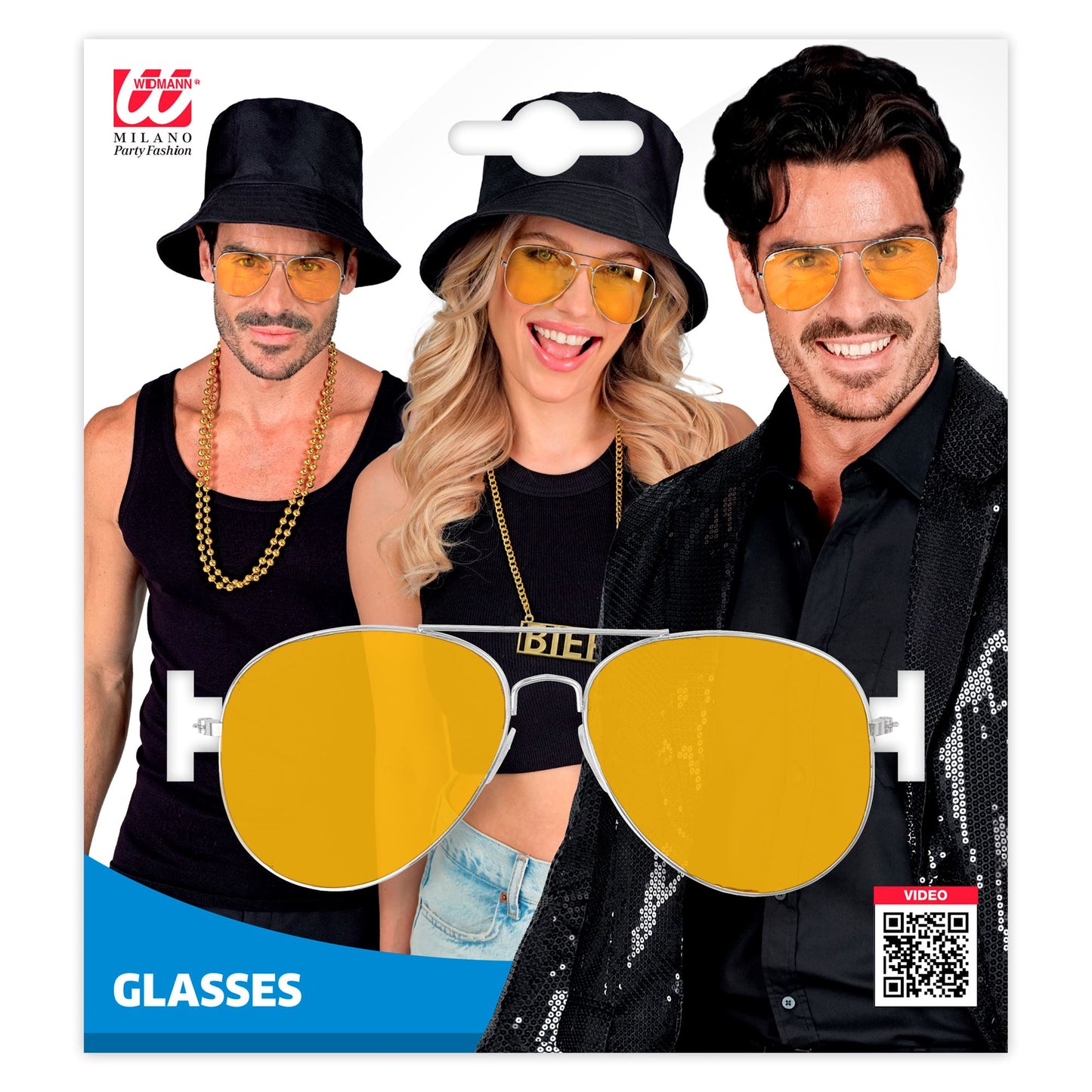 "BRILLE FÜR MEHRERE CHARAKTERE MIT GELBEN GLÄSERN" – Detailansicht