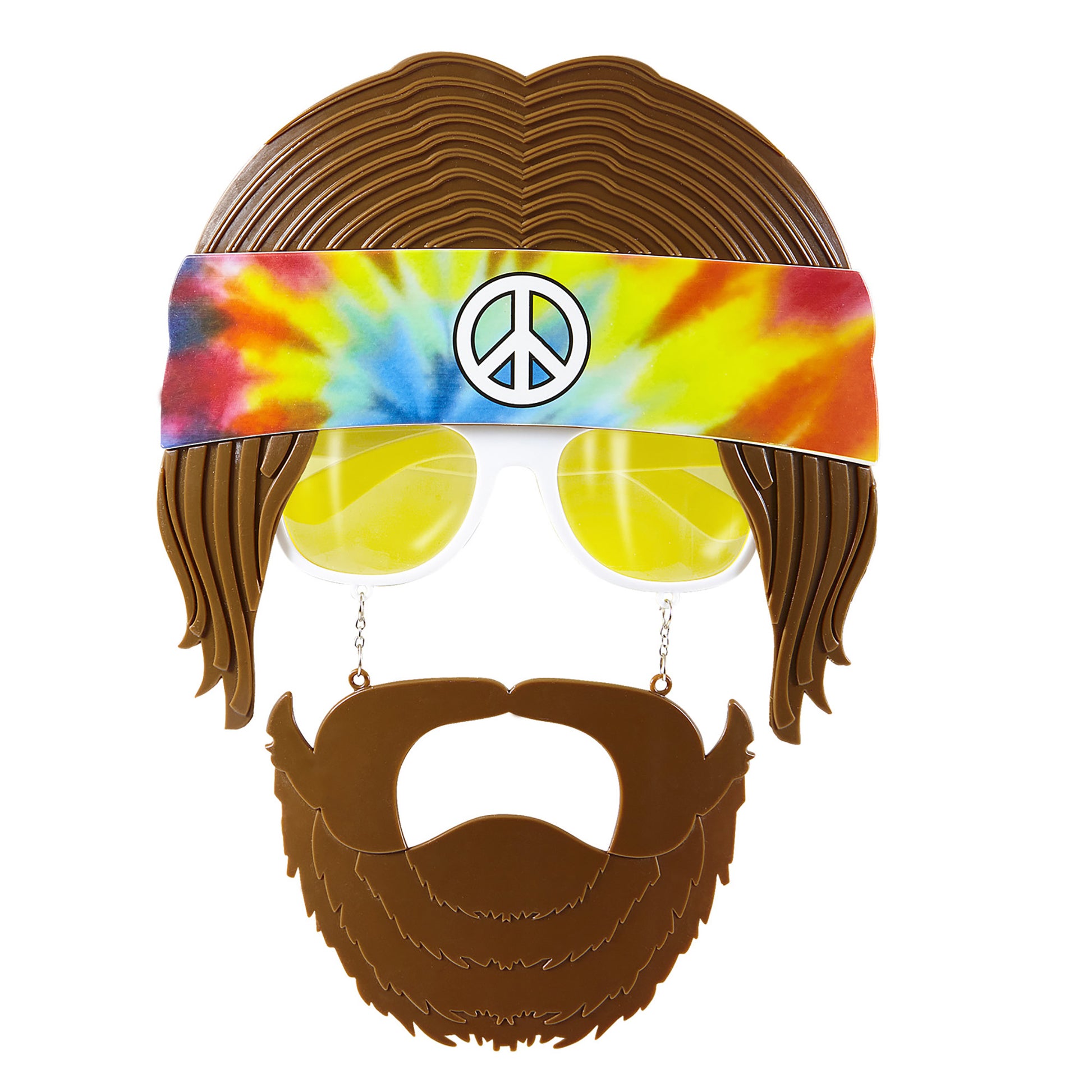 "BRILLE HIPPIE MIT BART" – Vorderansicht