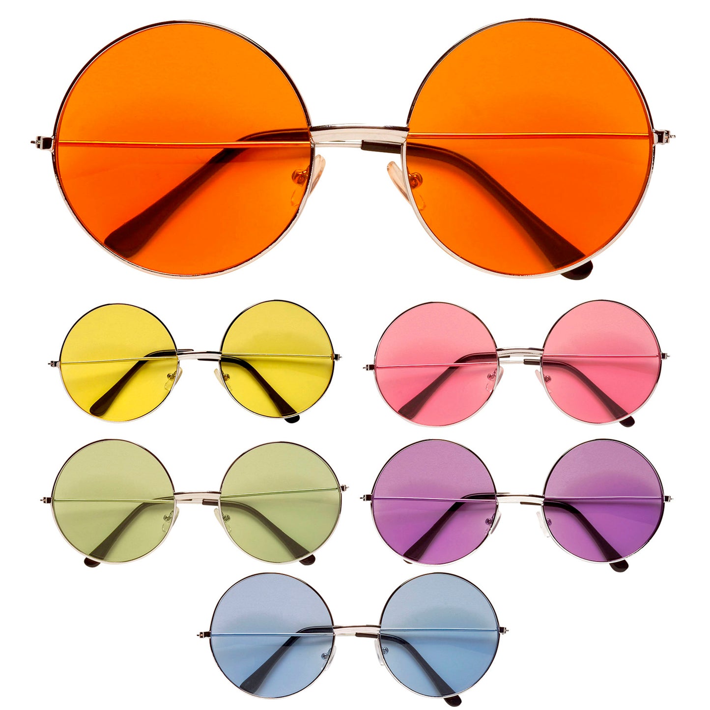 "BRILLE HIPPIE XL" 6 Farben sortiert – Vorderansicht