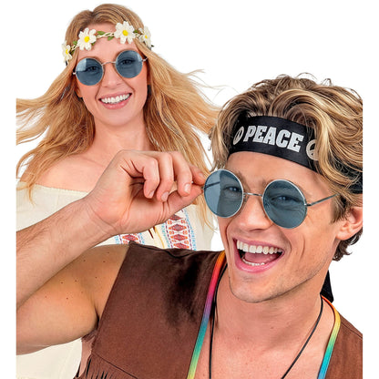 "BRILLE HIPPIE XL MIT BLAUEN GLÄSERN" Durchmesser 6 cm – Ansicht 3